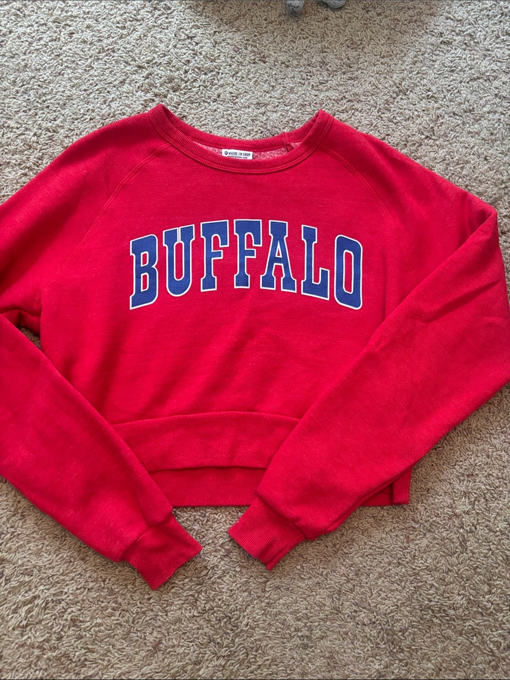 Worn Once BUFFALO Mafia Red Cropped Sweatshirt